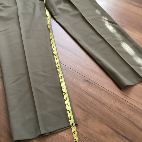 Brooks Brothers 1818 Madison Mens 42x30 Olive Brown 100% Wool Pants Trousers - Picture 4 of 7